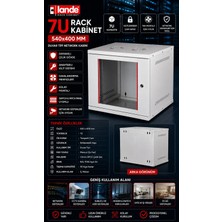 Iron Star Lande 540X400 Rack Kabinet / 7u Rack Kabinet / 7u Network Kabini / Duvar Tipi Rack Kabin / Kilitli Network Kabini / Kamera Sistemleri Rack Kabini / Switch Kabini 7u / Patch Panel Kabini 7u / Server