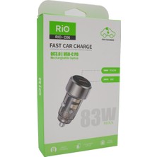 Rio Battery Rio Tech RIO-C06 Hızlı Araç Şarj Cihazı Usb-C Pd ve Qc3.0 Destekli