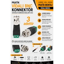 Iron Star 3 Adet Vidalı Bnc Konnektör / Lehimsiz Bnc / Bnc Klemensli / Bnc Kamera Konnektörü Vidalı / Cctv Bnc Ucu / Güvenlik Kamerası Bnc / Hızlı Montaj Bnc /konnektör-Kornektör-Jak-Bağlantı Aparatı