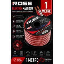 Iron Star 2x0.75 Elektrik Kablosu 1 Metre / 2x0.75 Hoparlör Kablosu 1 Metre / Anfi Hoparlör Bağlantı Kablosu 1 Metre / Şeffaf Hoparlör Kablosu Makara 1 Metre / 0.75 Kablo / Ses Sistemi Kablosu 2x0.75 1m / 075