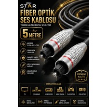 Iron Star Fiber Optik Ses Kablosu 5 Metre / Toslink Kablo 5 Metre / Optik Ses Kablosu 5m / Dijital Optik Ses Kablosu / Spdıf Optik Ses Kablosu / Soundbar Optik Ses Kablosu / Ev Sinema Sistemi Optik Ses Kablosu