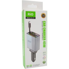 Rio Battery Rio Tech RIO-C77 45W Retractable Type-C Araç Şarj Cihazı