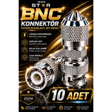 Iron Star 10 Adet Bnc Konnektör / Bnc Erkek Konnektör / Kamera Bnc Konnektör / Cctv Bnc Fiş / Güvenlik Kamerası Bnc Uç / RG59 Bnc Konnektör / Vidalı Bnc Konnektör / Bnc Kamera Ucu / Kamera Jakı