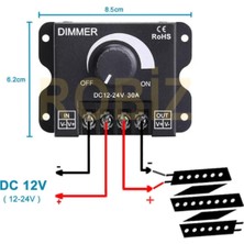 12V 24V 30A LED Sürücü Dimmer 360W 720W LED Sürücü Voltaj Ayarlı Ampul Şerit Işık Parlaklık Kontrol