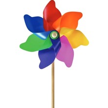 Horasan Ticaret Rüzgar Gülü Gökkuşağı 7 Kanat 38 cm Çok Renkli