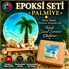 IQ ART by Natalie Epoksi Reçine Seti PALMİYE , Tropik Deniz Temalı Sanat ve Hobi Seti, Video Eğitim Dahil, Premium Hediye Kutulu, Epoksi Başlangıç Seti