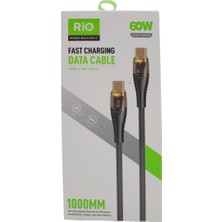 Rio Battery Rio Tech 60W Hızlı Şarj ve Data Kablosu Type-C To Type-C 1 Metre