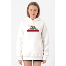 Tshirthane Fallout New California Republic Flag Beyaz Kadın 3ip Kapşonlu Sweatshirt