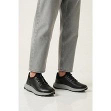 Ziya, Erkek Hakiki Deri Sneaker 161423Z522 Siyah
