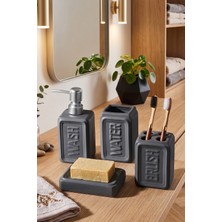 Perotti 13891-3 Well Stoneware 4 Parça Banyo Seti Antrasit