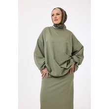 Suede Style 3044 - Rahat, Salaş Basic Kadın Uzun Sweatshirt