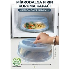 Calvera Mikrodalga Fırın Koruma Kapağı 24,5 Cm– Şeffaf Sıçrama Önleyici, Buhar Delikli Isıya Dayanıklı Kapak