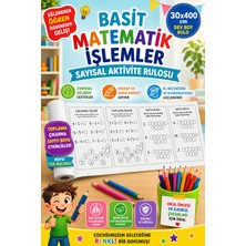 Haydi Dekor Basit Matematik Işlemleri Sayısal Aktivite Boyama Rulosu 30X400 cm | Toplama Çıkarma Sayma Etkinlikleri | Okul Öncesi ve Ilkokul Eğitici Aktivite Rulosu