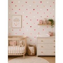 Kargo Poşetim Pembe Soft Kalpler Duvar Sticker Dekoratif Oda Süsleme Duvar Kağıdı 60X60 cm 140 Adet