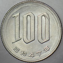 Banknoting Japonya 100 Yen 1972 Imparator Hirohito Dönemi.