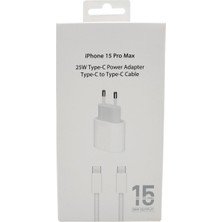 Rio Battery iPhone 15 Pro Max 25W Type-C Güç Adaptörü ve Type-C Şarj Kablosu
