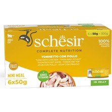 Schesir Ton ve Tavuklu Tam ve Dengeli Jöleli Multipack Kedi Konservesi 6 x 50 Gr.