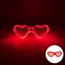 sbodurhome Kırmızı LED Işıklı Kalp Gözlük – 3 Modlu Parti &amp; Glow Gözlüğü