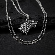 Alooya Game Of Thrones Kurt Gümüş Kaplama Düz Zincir Kolye