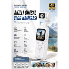Qstar 4K Hd Profesyonel Vlog Kamerası 330° Döner Lensli Dijital Video Kamera Yüksek Stabilizasyon