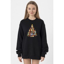 Tshirthane Book Lovers Christmas Siyah Kadın 2ip Sweatshirt