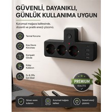 Light Nova 3'lü Akım Korumalı Priz Çoğaltıcı 2500W / 3xusb 2.4A / Pd Hızlı Şarj 1xtype-C