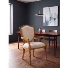 Gazzini Furniture Kupa Klasik Kolçaklı Ahşap Sandalye
