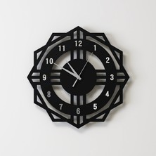 Decotimex Galaxy Duvar Saati 40 x 40 (Siyah - Krom)
