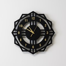 Decotimex Galaxy Duvar Saati 40 x 40 (Siyah - Gold)