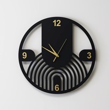 Decotimex Lotus Duvar Saati 40 x 40 (Siyah - Gold)