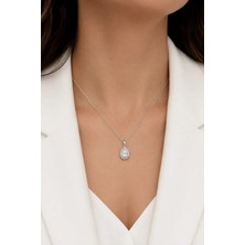 Azuris Silver 925 Ayar Gümüş Damla Süzme Zirkon Taşlı Kadın Kolye