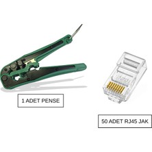 Speeduf Network Kablo Sıkma Pensesi + 50 Adet Cat6 RJ45 Jack Seti