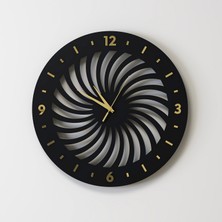 Decotimex Elegant Duvar Saati 40 x 40 (Siyah - Gold)