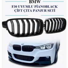 Ces Auto Bmw 3 Serisi F30 Uyumlu Çift Çıta M3 Parlak Siyah Panjur Takımı