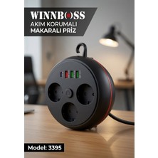 Winnboss Akım Korumalı Kablolu 3lü Priz Typ-C 1ADET,USB 3ADET