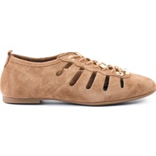Tuna Hakiki Deri Tütün Süet Kadın Sneaker - RGN3196