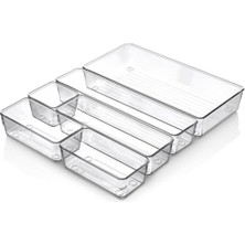 Tech Butiq Techbutiq 6 Parça Şeffaf Kristal Plastik Düzenleyici Seti
