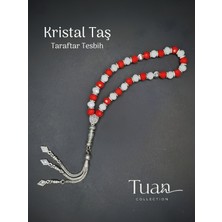 Tuan Collection Fanatik Taraftar El Işçiliği Tesbih 8mm Hediye Kırmızı Beyaz Küp Kesim