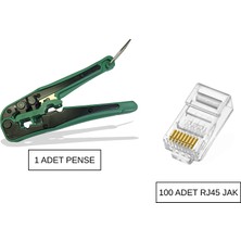 Speeduf Network Kablo Sıkma Pensesi + 100 Adet Cat6 RJ45 Jack Seti