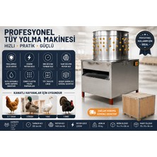 Epilons 2200W Paslanmaz Çelik Tavuk Tüy Yolma Makinesi – 5-7 Tavuk Kapasiteli – 280 Dev/dk