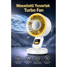 Seyutech Masaüstü Turbo Fan Şarjlı Duvara Monte Edilebilir Döner Başlıklı Vantilatör 100 Kademeli Dijital Göstergeli Taşınabilir Ultra Güçlü Fan