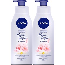 NIVEA Değerli Yağlar Içeren Vücut Losyonu Kiraz Çiçeği & Jojoba Yağı Normal / Kuru Ciltler,400 ml x2 Adet