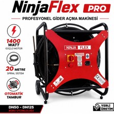 Ninjaflex Pro Profesyonel Gider Açma Makinesi 20 Metre Otomatik Tamburlu 1400 Watt