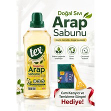 Tex Doğal Sıvı Arap Sabunu - Cam Kazıyıcı ve Temizleme Süngeri Ile Birlikte
