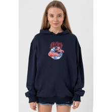 Tshirthane Dragon Ball Z Anime Tao Pai Pai Express Lacivert Kadın 3ip Kapşonlu