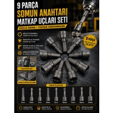 Leylart 9 Parça Somun Anahtarı Somun Matkap Uçları Sıkma Seti