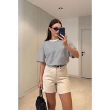 Magarde Premium Denim Şort- Bej