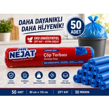 50 Adet Mavi Jumbo Çöp Torbası 80X110 400GR