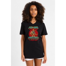 He Man Masters Of The Universe Siyah Kadın V Yaka Tshirt