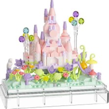 PopŞeker Castle Boutique Rüya Kalesi Yapım Blokları (412 Parça) | Fanuslu Dekoratif Maket Seti